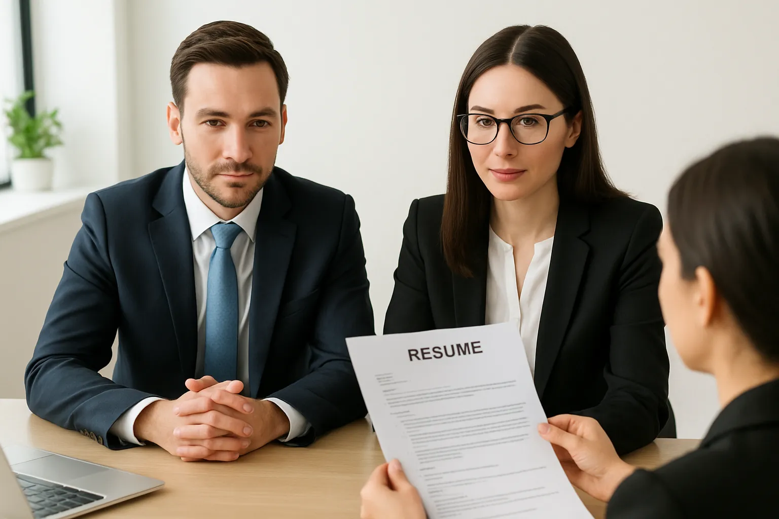 recruiters reviewing resume